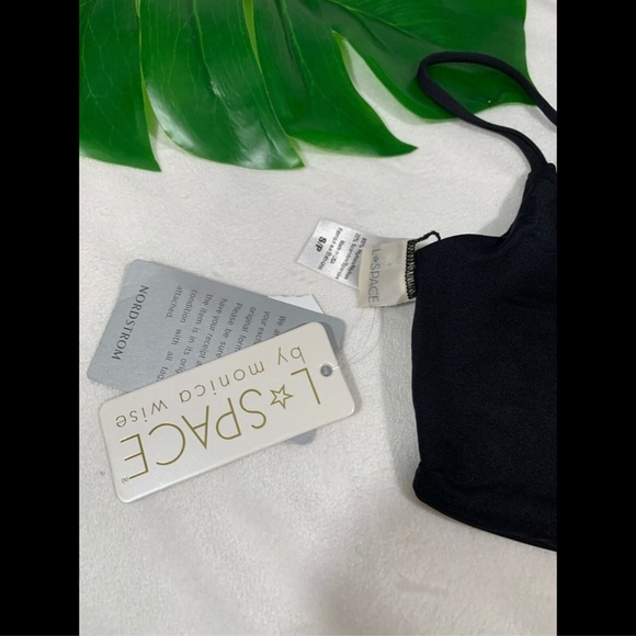 NWT $84 L Space Flash Back Knot Front Bikini Top in‎ Black [SZ Small ] - Picture 4 of 8